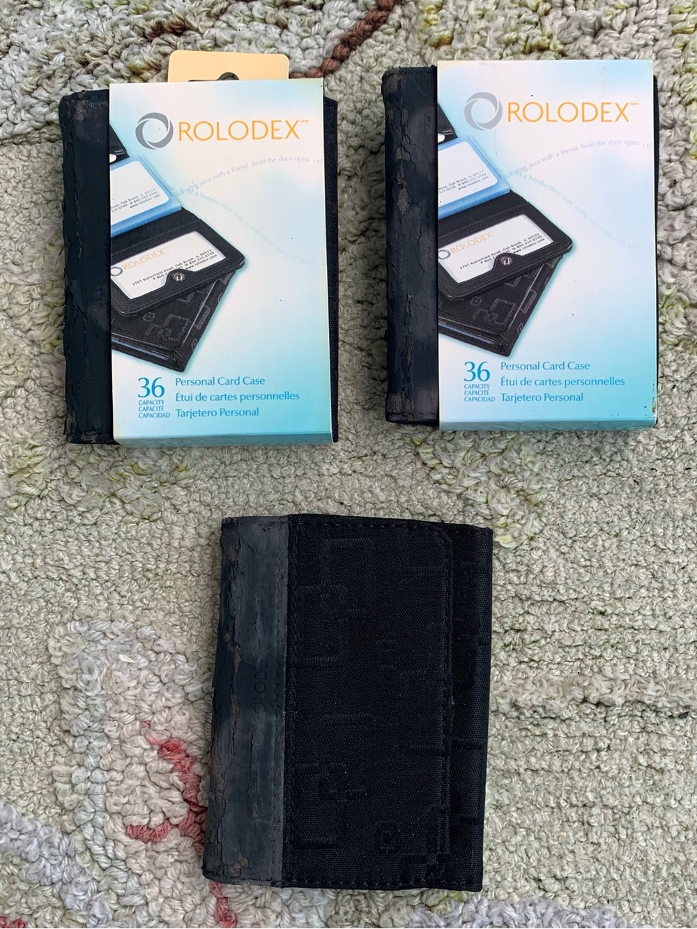 Bundle of 3 vintage Rolodex tri-fold wallets